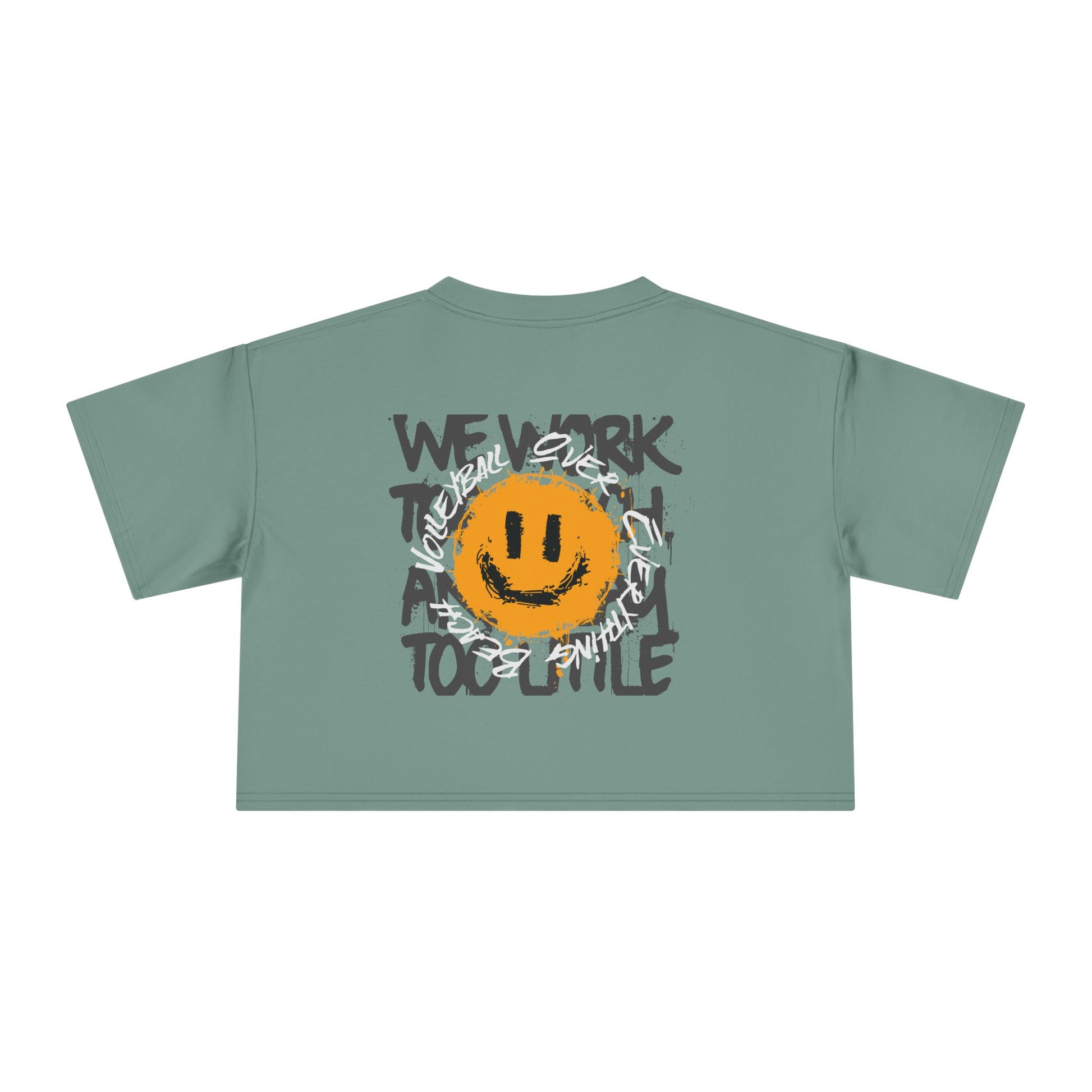 Smiley Message Women's Crop Tee | Casual Summer Top, Gift for Friends, Trendy Streetwear, Vacation Essentials