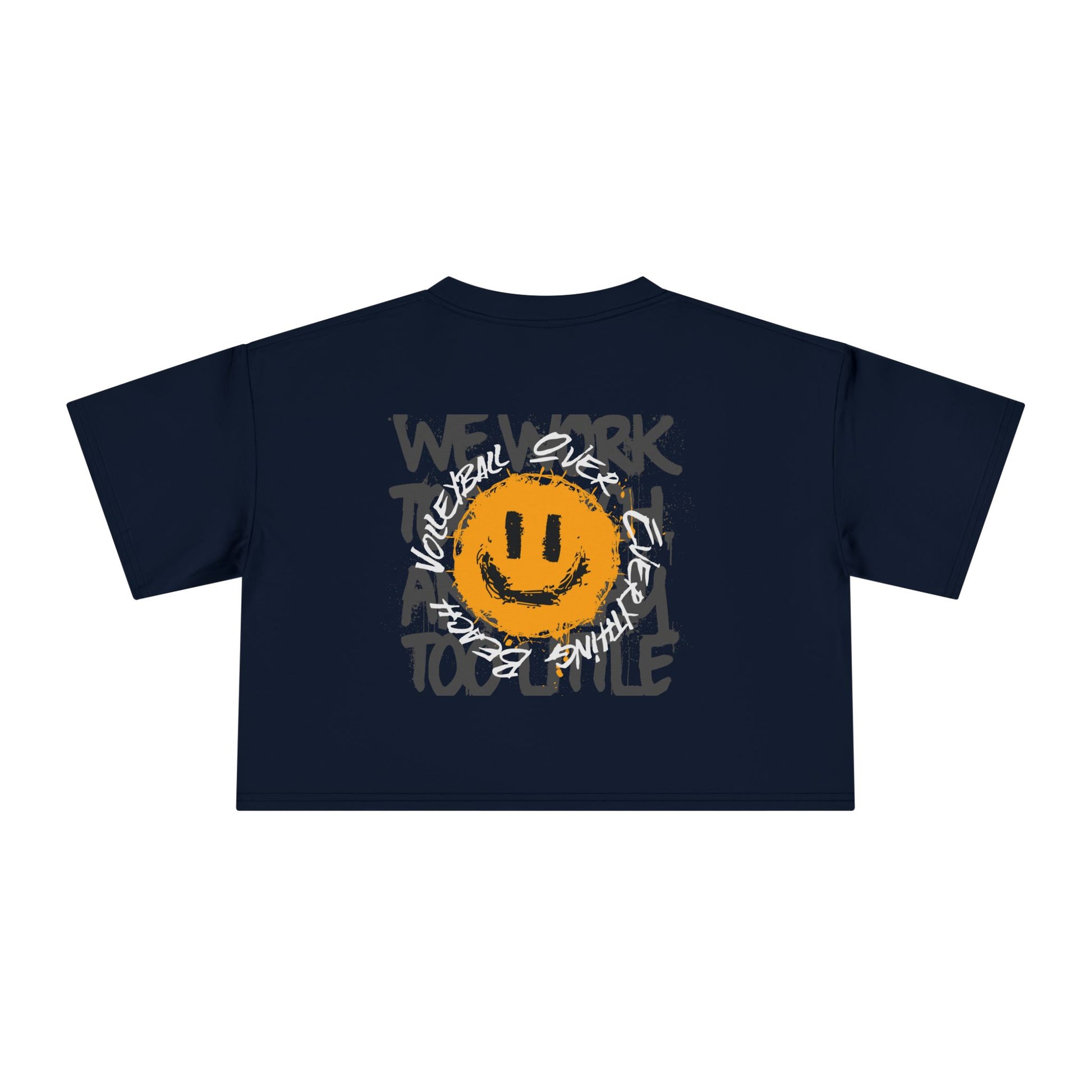 Smiley Message Women's Crop Tee | Casual Summer Top, Gift for Friends, Trendy Streetwear, Vacation Essentials