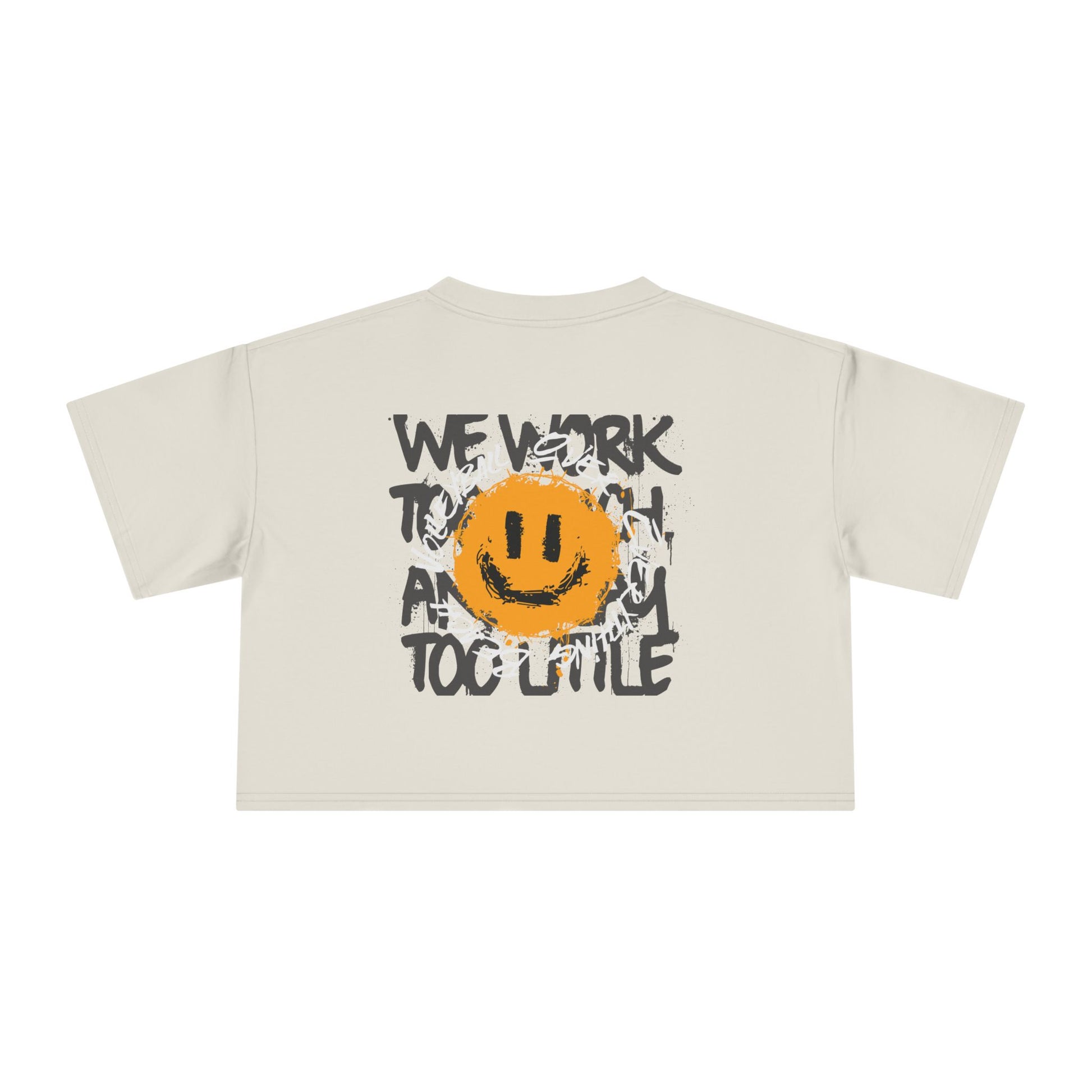 Smiley Message Women's Crop Tee | Casual Summer Top, Gift for Friends, Trendy Streetwear, Vacation Essentials
