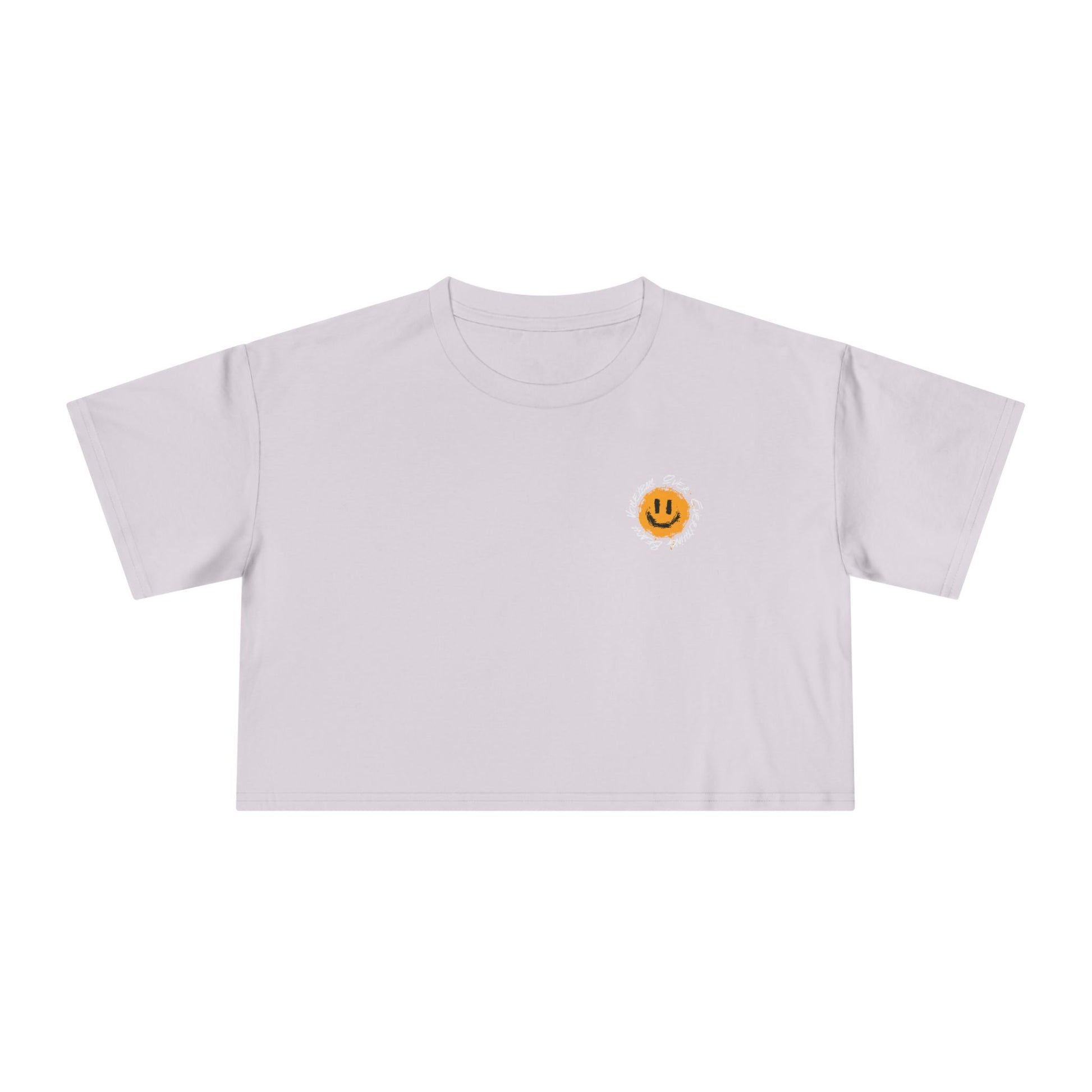 Smiley Message Women's Crop Tee | Casual Summer Top, Gift for Friends, Trendy Streetwear, Vacation Essentials
