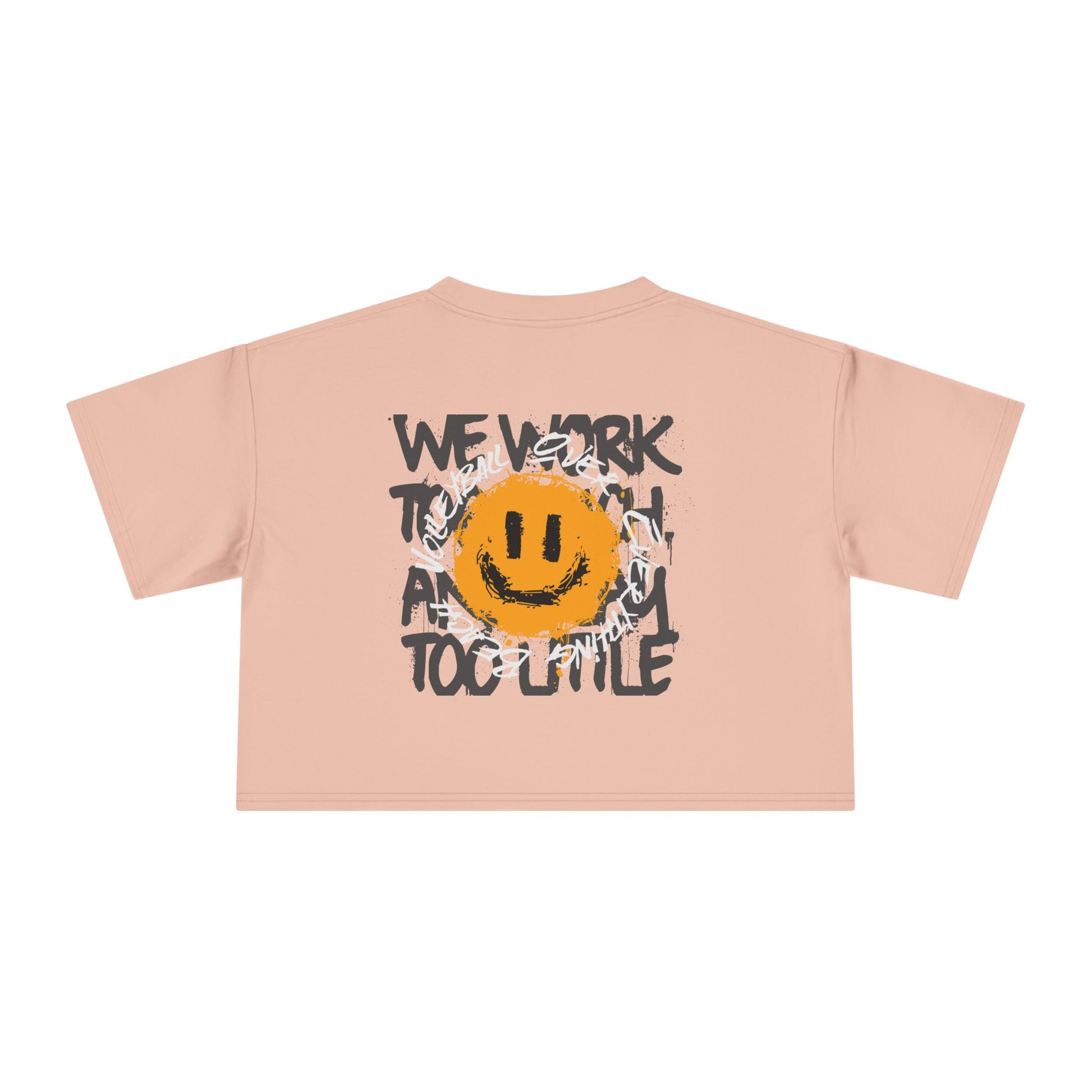Smiley Message Women's Crop Tee | Casual Summer Top, Gift for Friends, Trendy Streetwear, Vacation Essentials