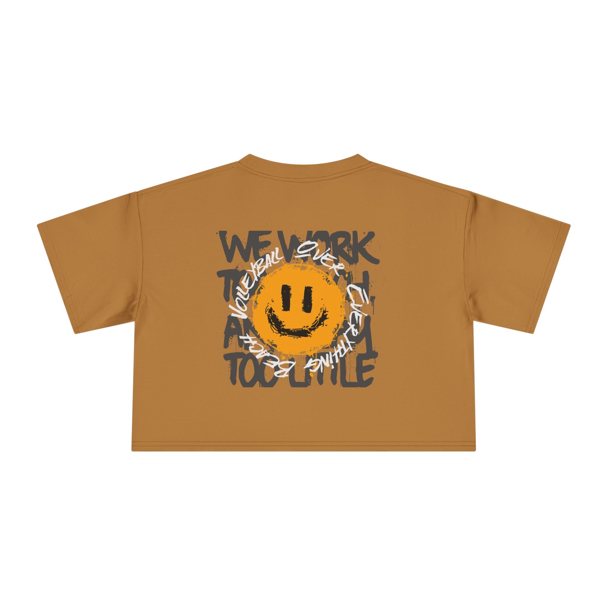 Smiley Message Women's Crop Tee | Casual Summer Top, Gift for Friends, Trendy Streetwear, Vacation Essentials