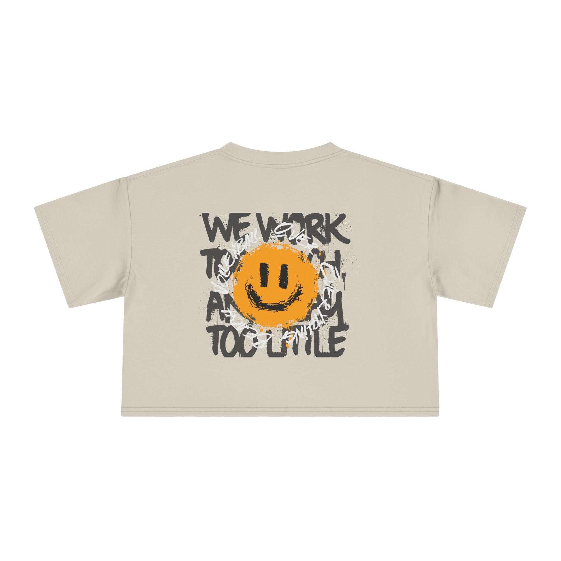 Smiley Message Women's Crop Tee | Casual Summer Top, Gift for Friends, Trendy Streetwear, Vacation Essentials