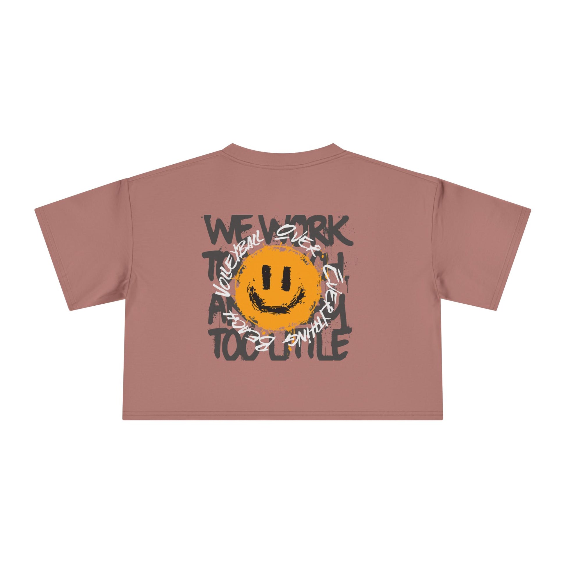 Smiley Message Women's Crop Tee | Casual Summer Top, Gift for Friends, Trendy Streetwear, Vacation Essentials
