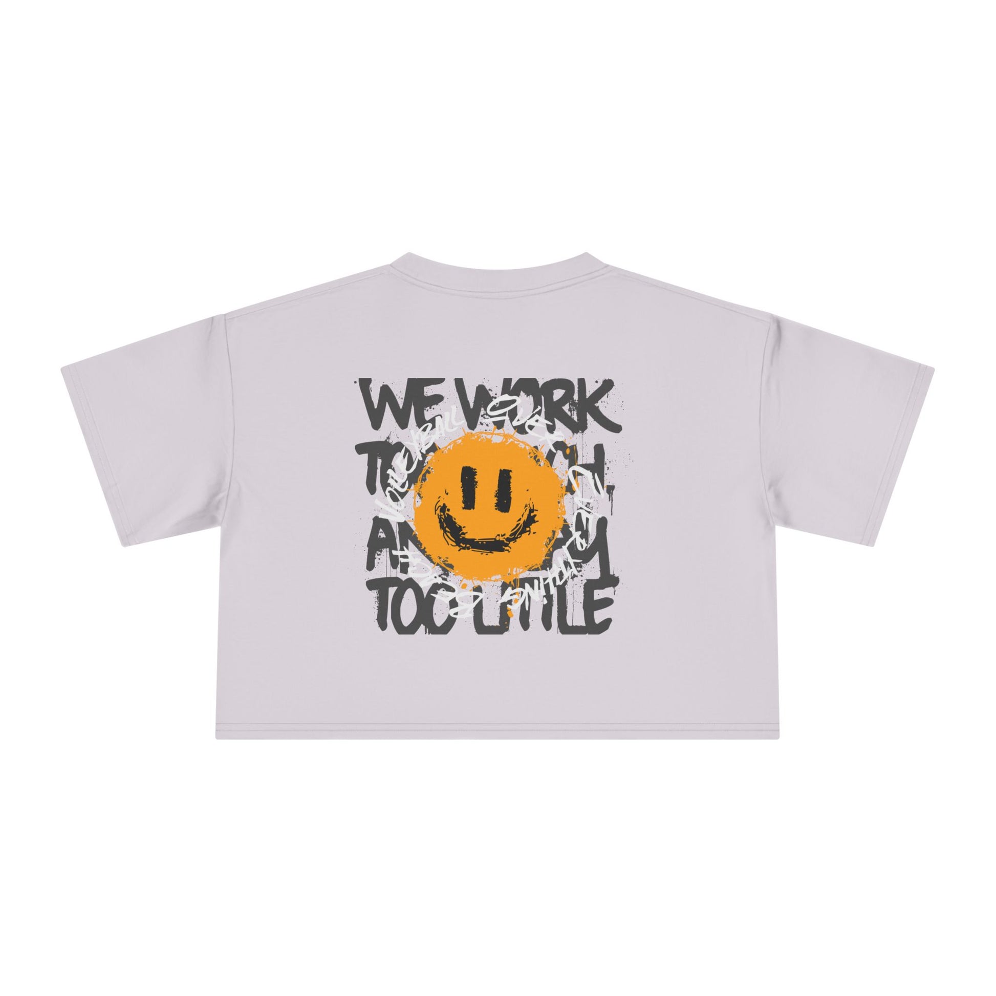 Smiley Message Women's Crop Tee | Casual Summer Top, Gift for Friends, Trendy Streetwear, Vacation Essentials
