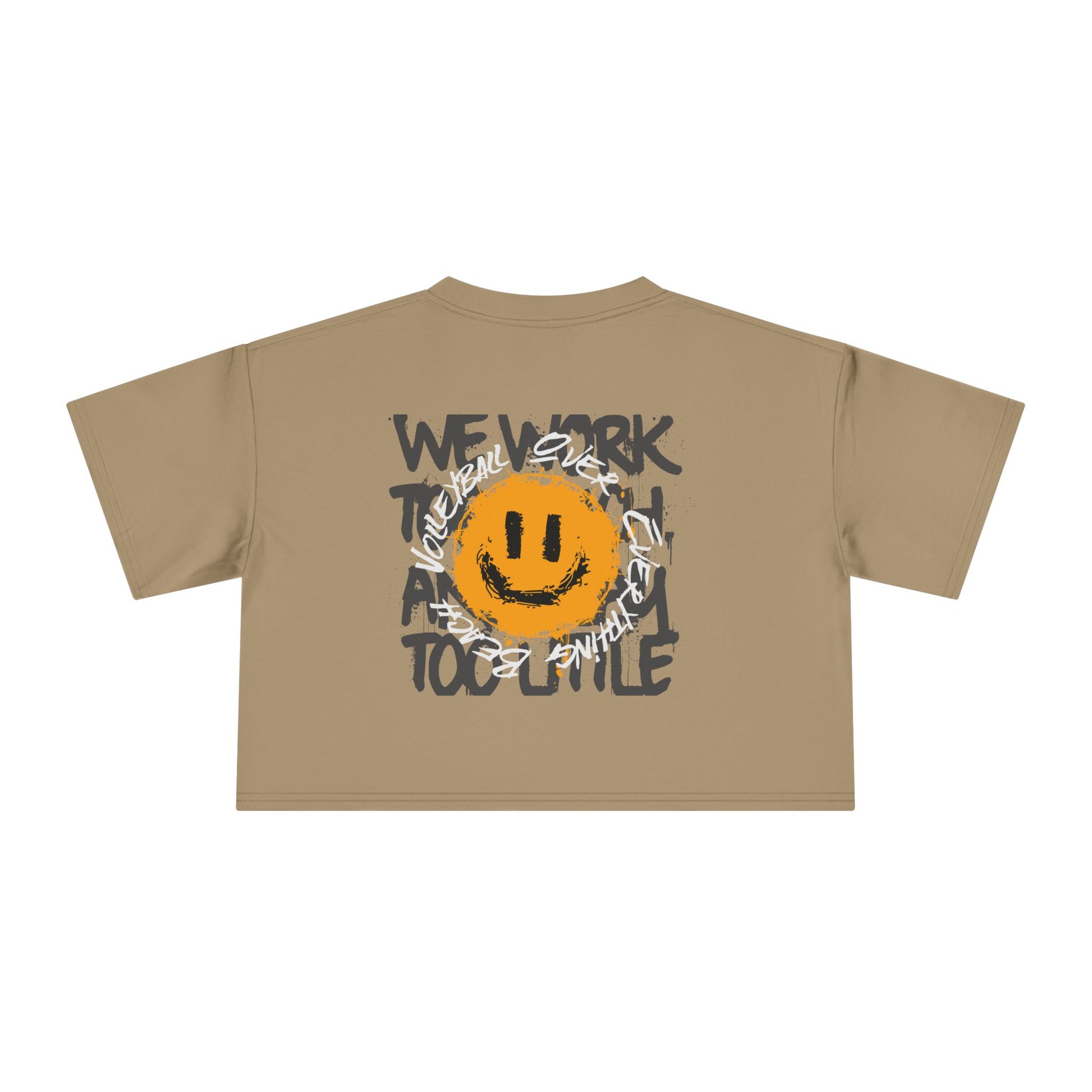 Smiley Message Women's Crop Tee | Casual Summer Top, Gift for Friends, Trendy Streetwear, Vacation Essentials