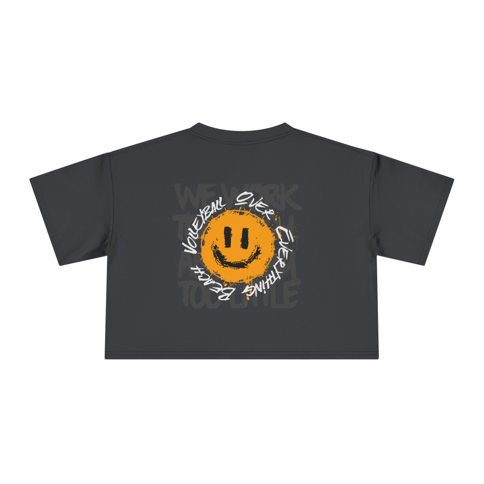 Smiley Message Women's Crop Tee | Casual Summer Top, Gift for Friends, Trendy Streetwear, Vacation Essentials