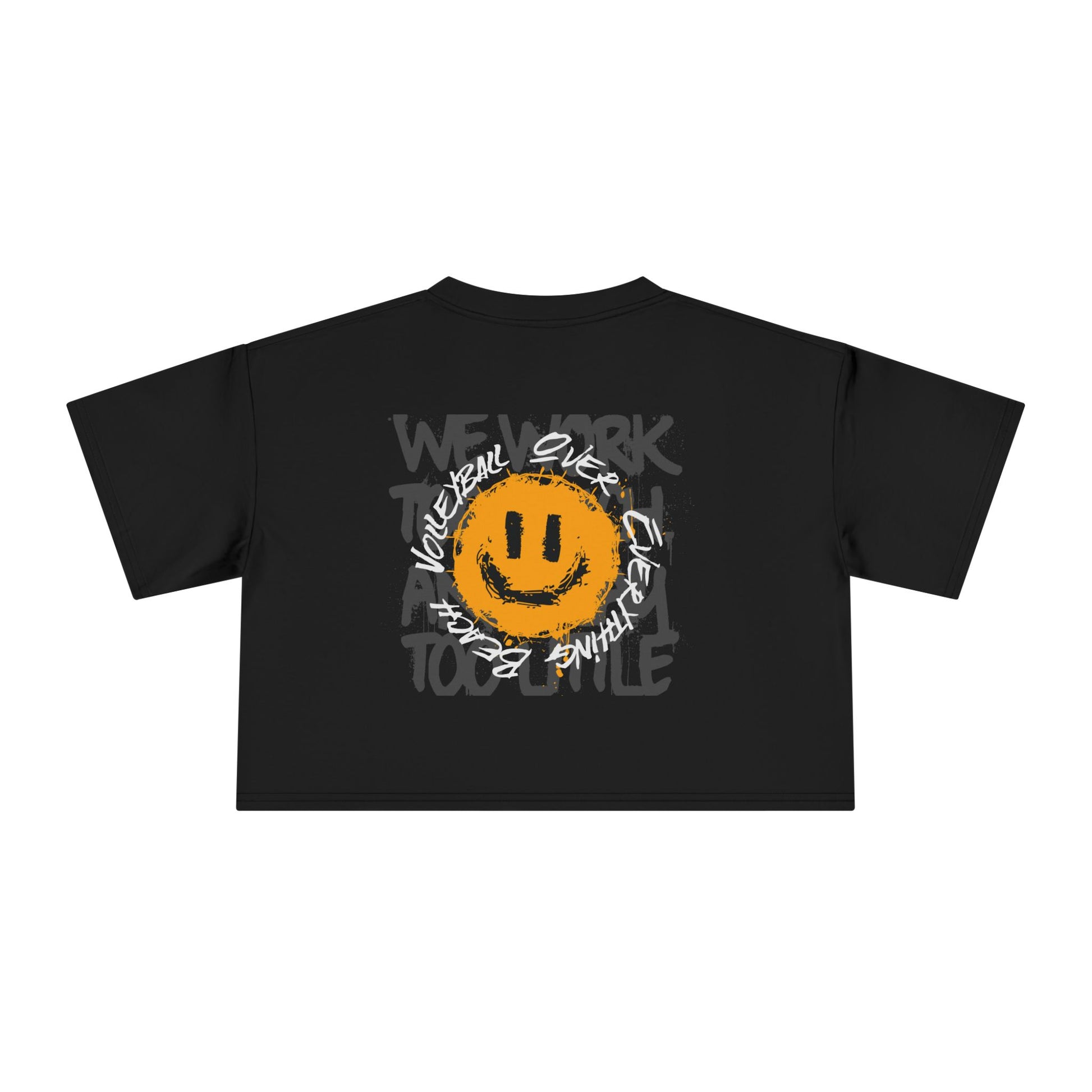 Smiley Message Women's Crop Tee | Casual Summer Top, Gift for Friends, Trendy Streetwear, Vacation Essentials