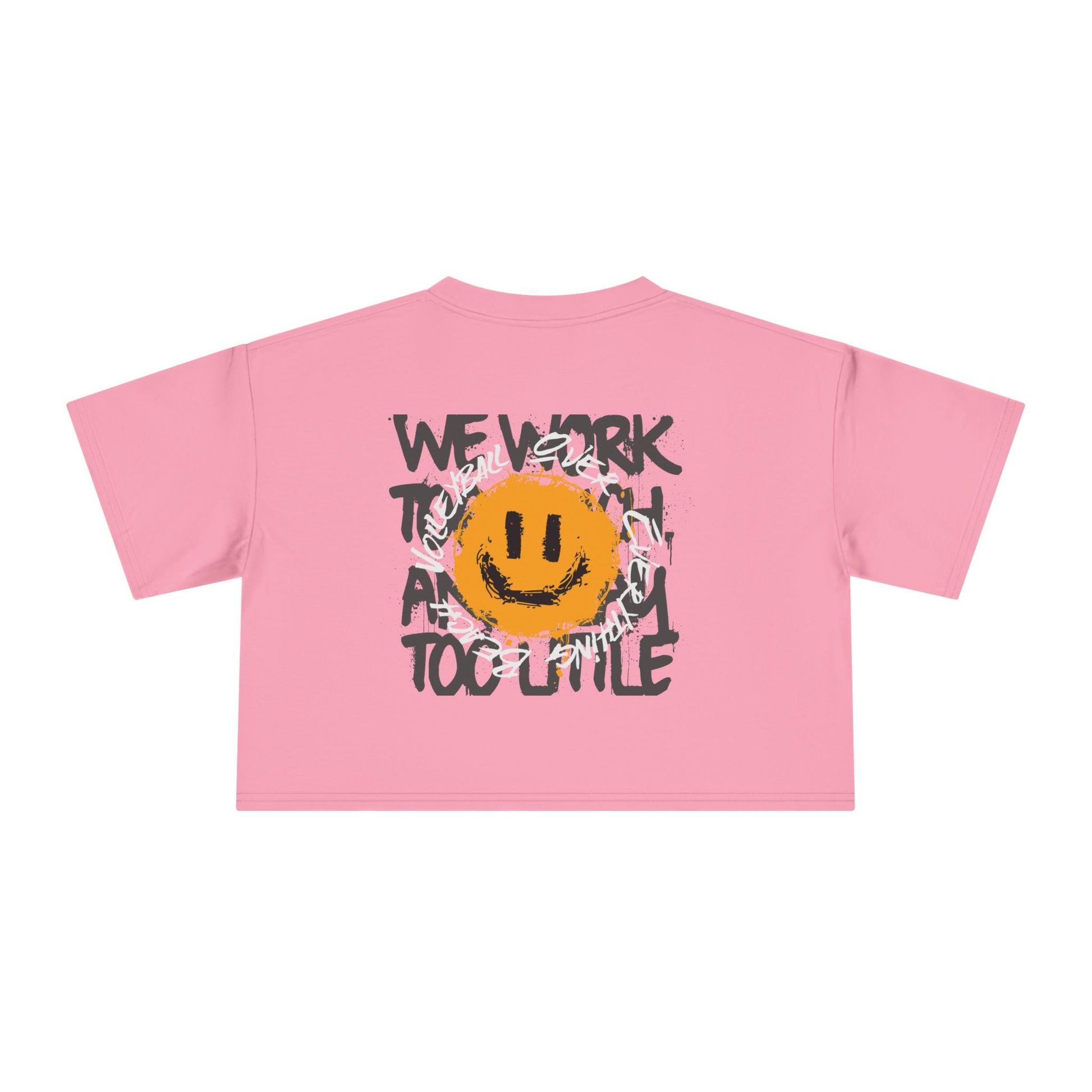 Smiley Message Women's Crop Tee | Casual Summer Top, Gift for Friends, Trendy Streetwear, Vacation Essentials