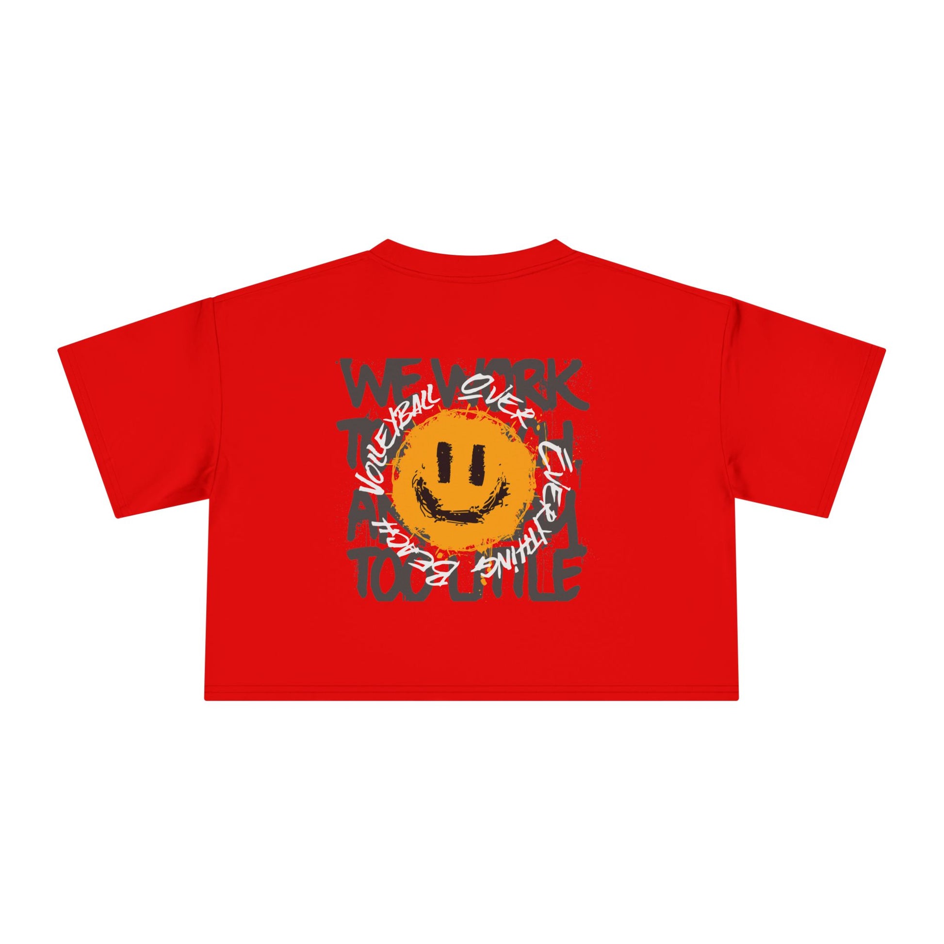 Smiley Message Women's Crop Tee | Casual Summer Top, Gift for Friends, Trendy Streetwear, Vacation Essentials
