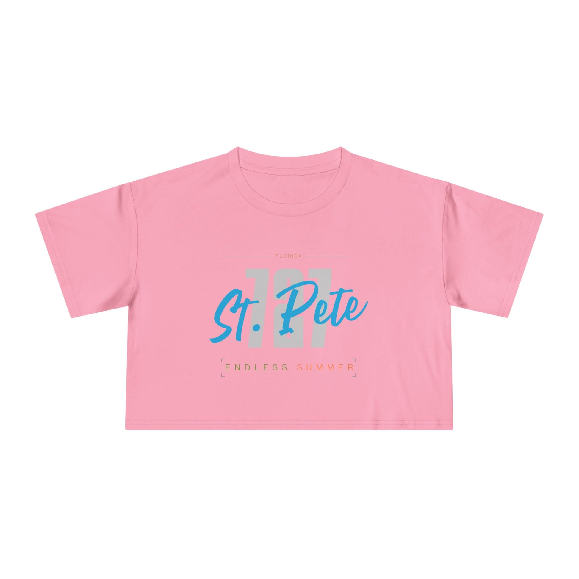 St. Pete Endless Summer Women's Crop Tee, Summer Vibes Shirt, Beachwear Top, Casual Tee, Vacation Essentials, Gift for Her