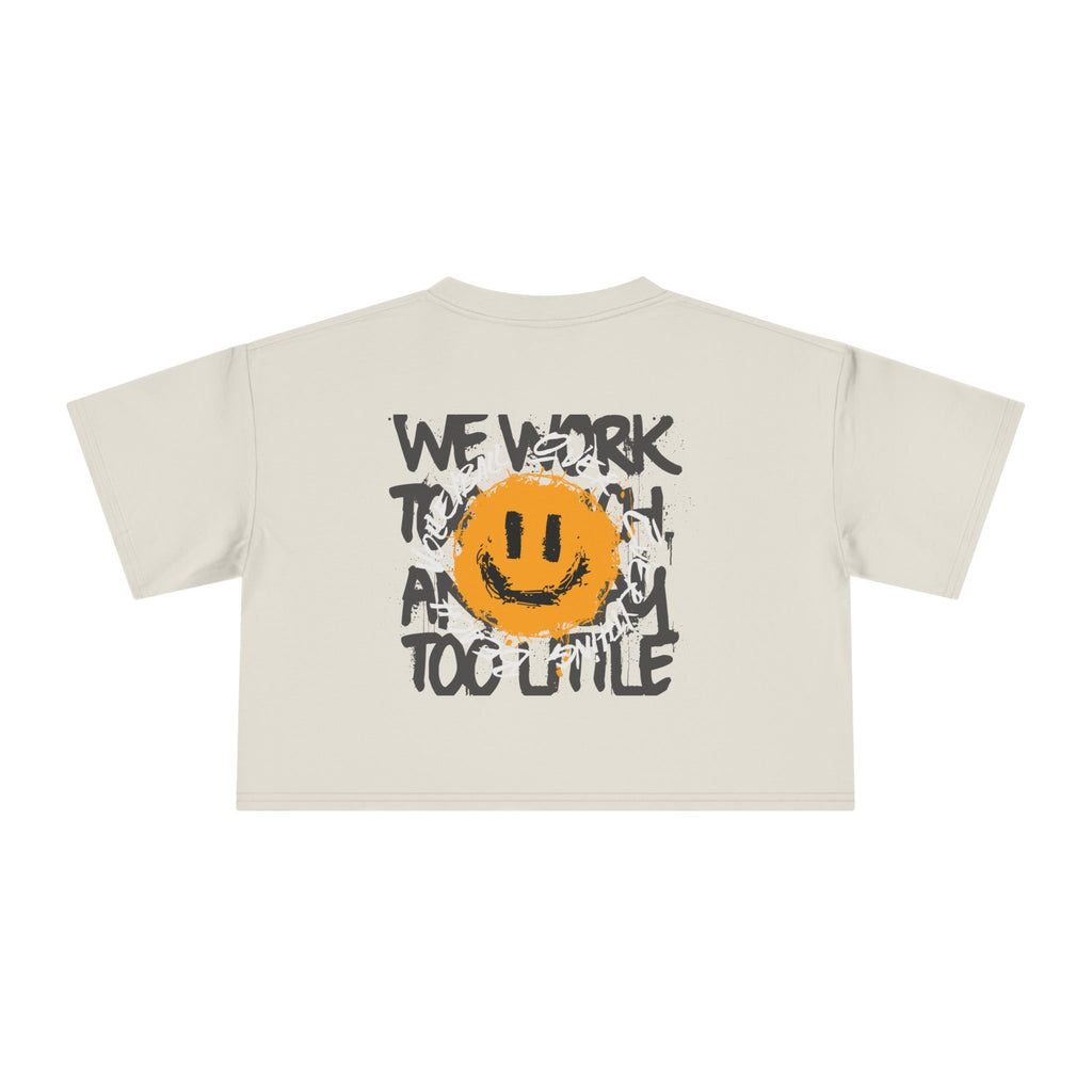 Smiley Message Women's Crop Tee | Casual Summer Top, Gift for Friends, Trendy Streetwear, Vacation Essentials