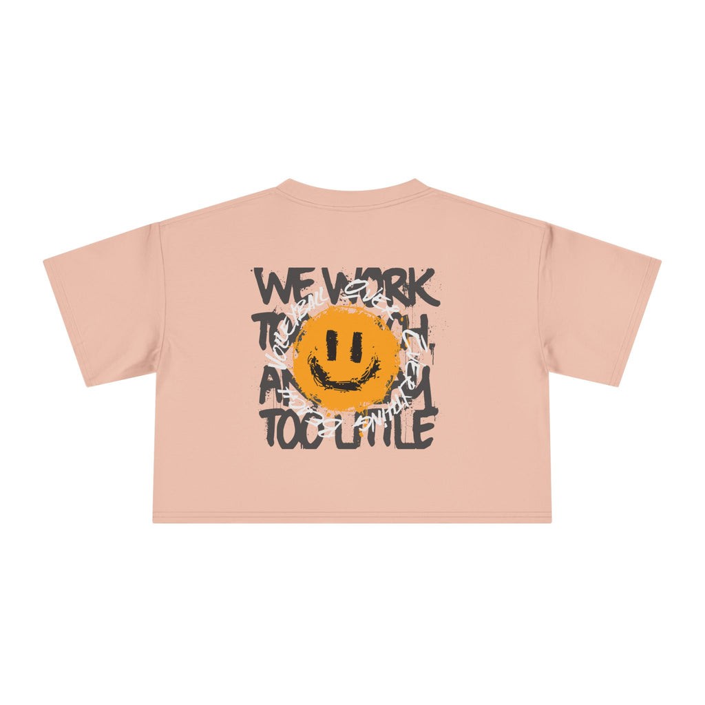 Smiley Message Women's Crop Tee | Casual Summer Top, Gift for Friends, Trendy Streetwear, Vacation Essentials