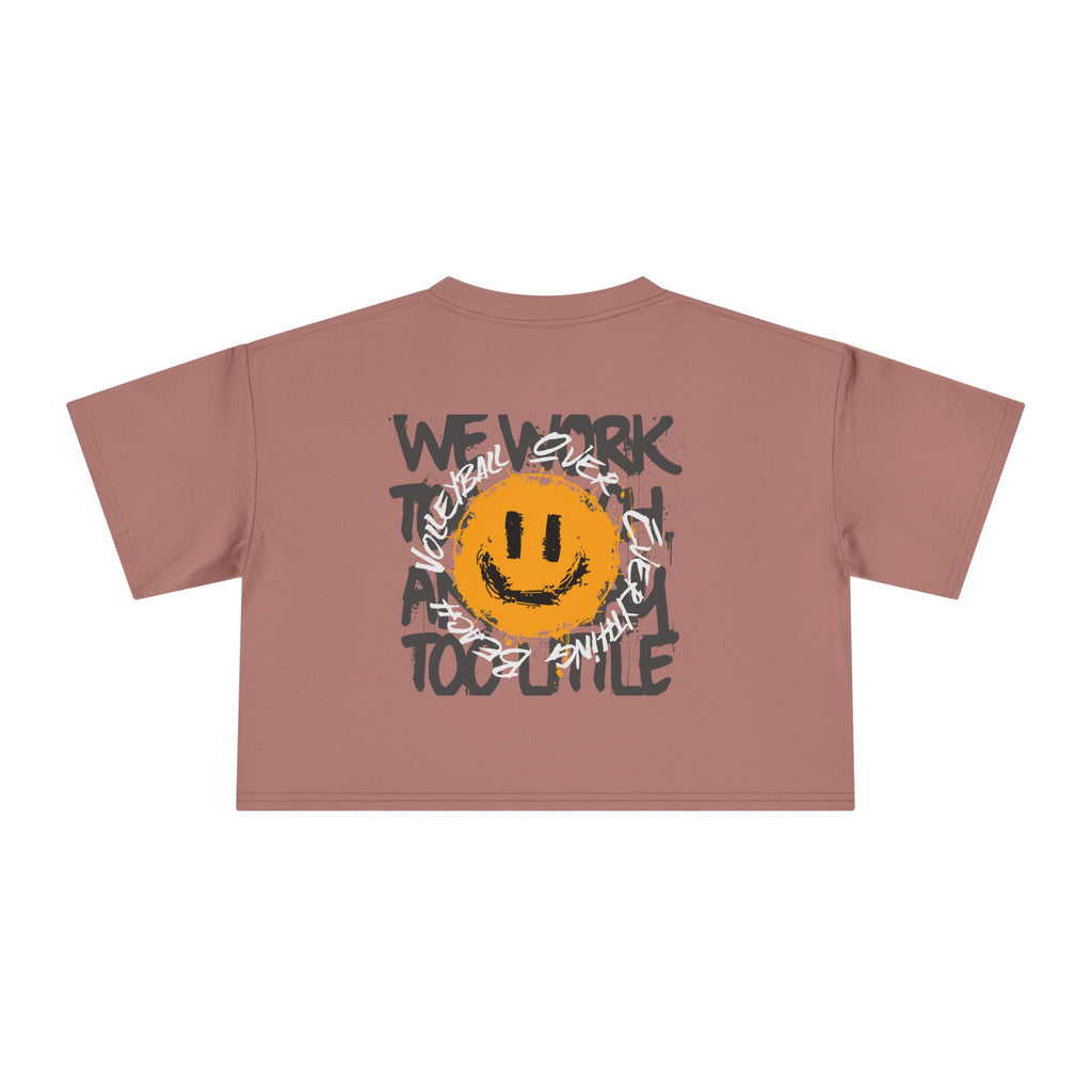 Smiley Message Women's Crop Tee | Casual Summer Top, Gift for Friends, Trendy Streetwear, Vacation Essentials