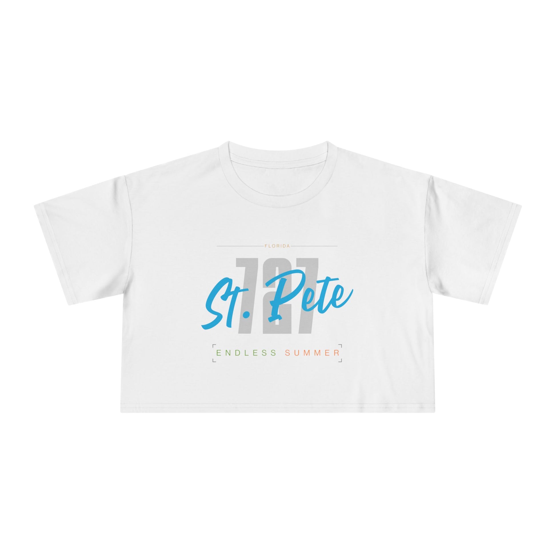 St. Pete Endless Summer Women's Crop Tee, Summer Vibes Shirt, Beachwear Top, Casual Tee, Vacation Essentials, Gift for Her