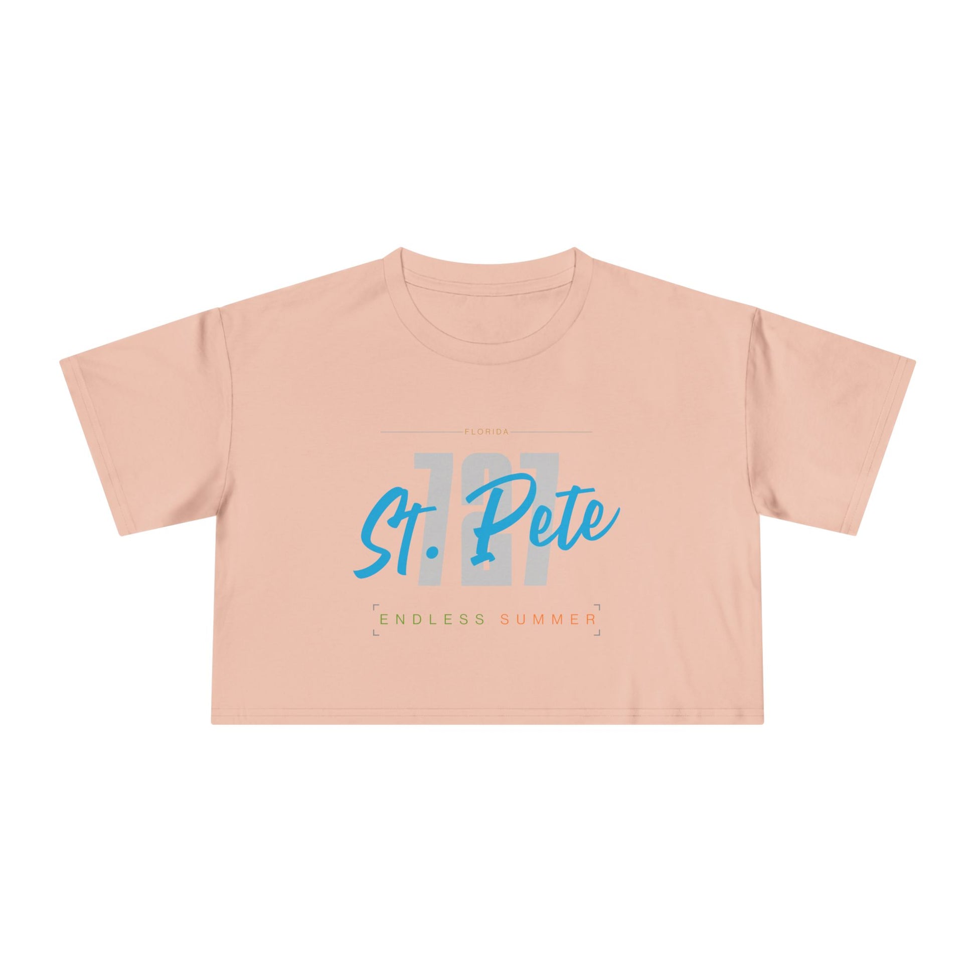 St. Pete Endless Summer Women's Crop Tee, Summer Vibes Shirt, Beachwear Top, Casual Tee, Vacation Essentials, Gift for Her