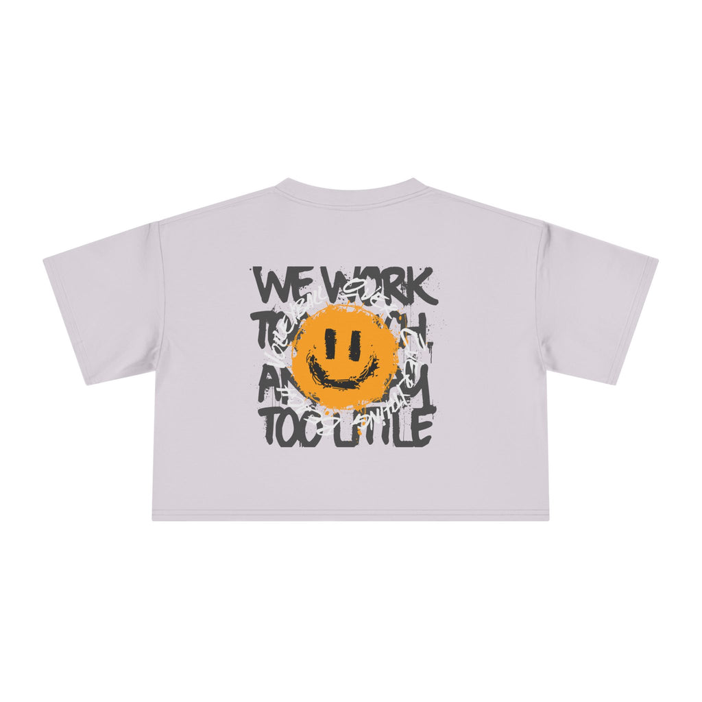Smiley Message Women's Crop Tee | Casual Summer Top, Gift for Friends, Trendy Streetwear, Vacation Essentials