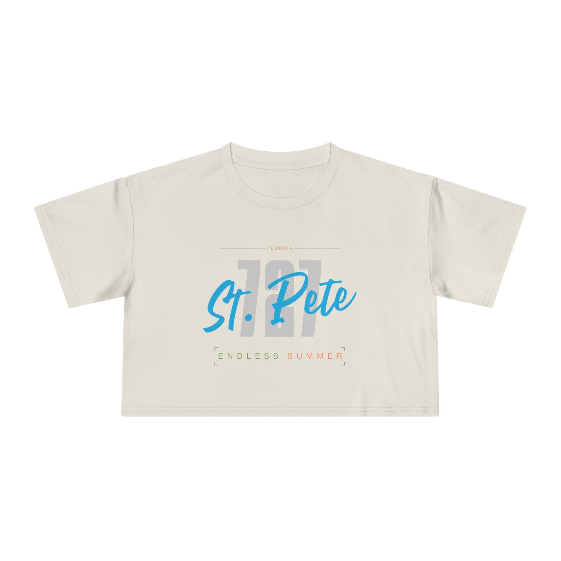 St. Pete Endless Summer Women's Crop Tee, Summer Vibes Shirt, Beachwear Top, Casual Tee, Vacation Essentials, Gift for Her