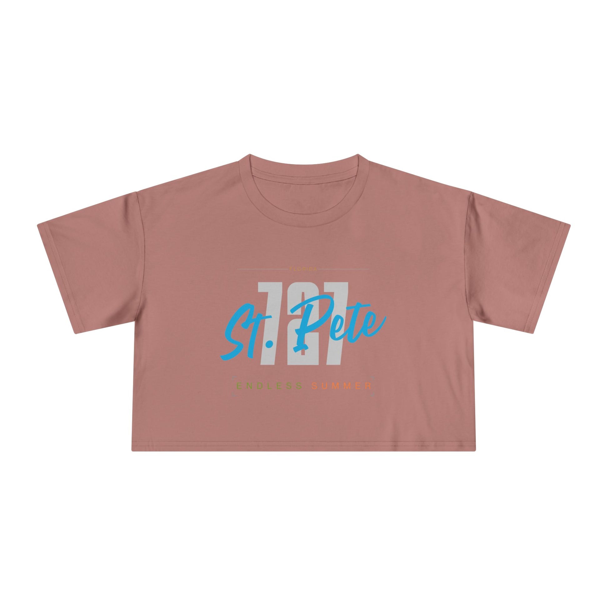 St. Pete Endless Summer Women's Crop Tee, Summer Vibes Shirt, Beachwear Top, Casual Tee, Vacation Essentials, Gift for Her