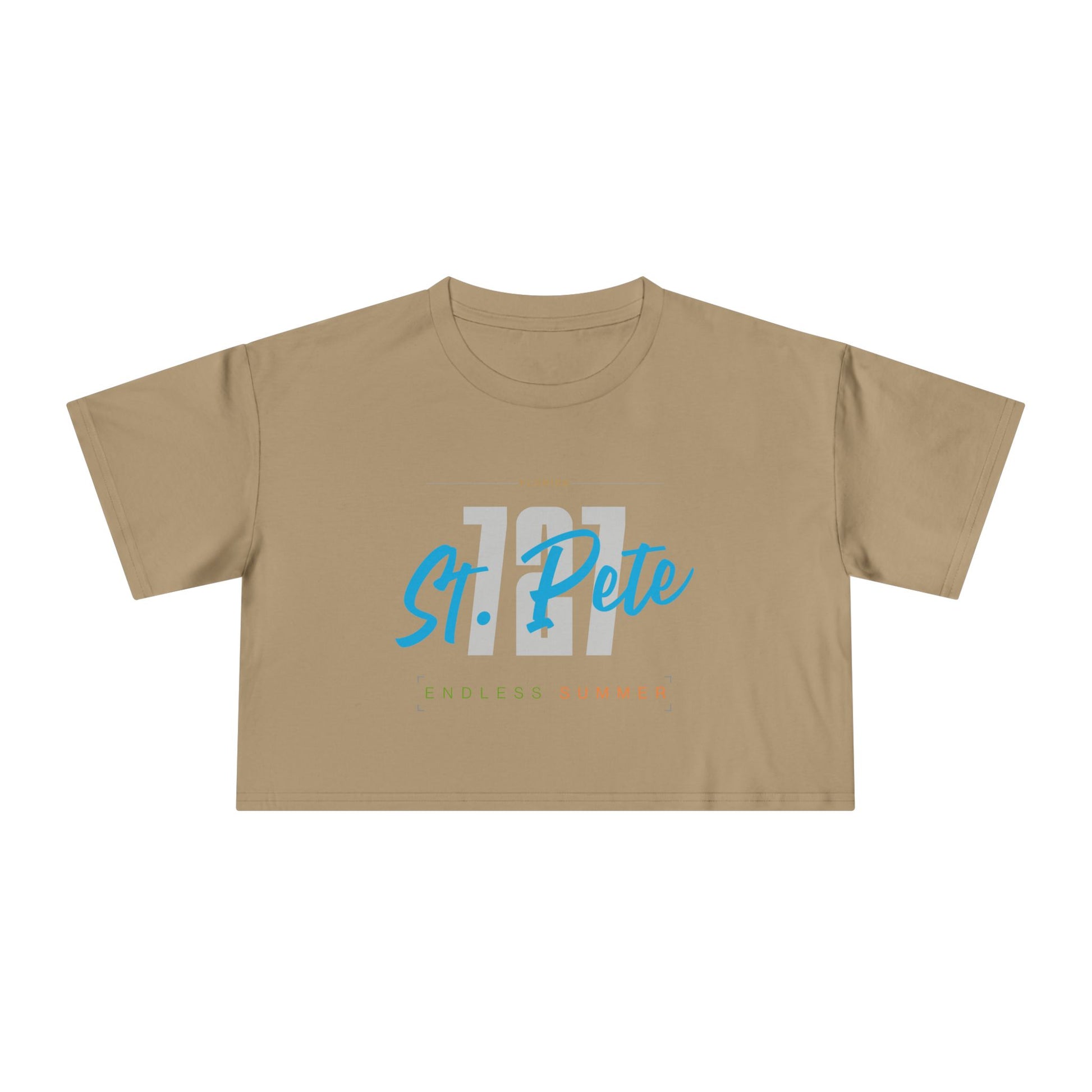 St. Pete Endless Summer Women's Crop Tee, Summer Vibes Shirt, Beachwear Top, Casual Tee, Vacation Essentials, Gift for Her