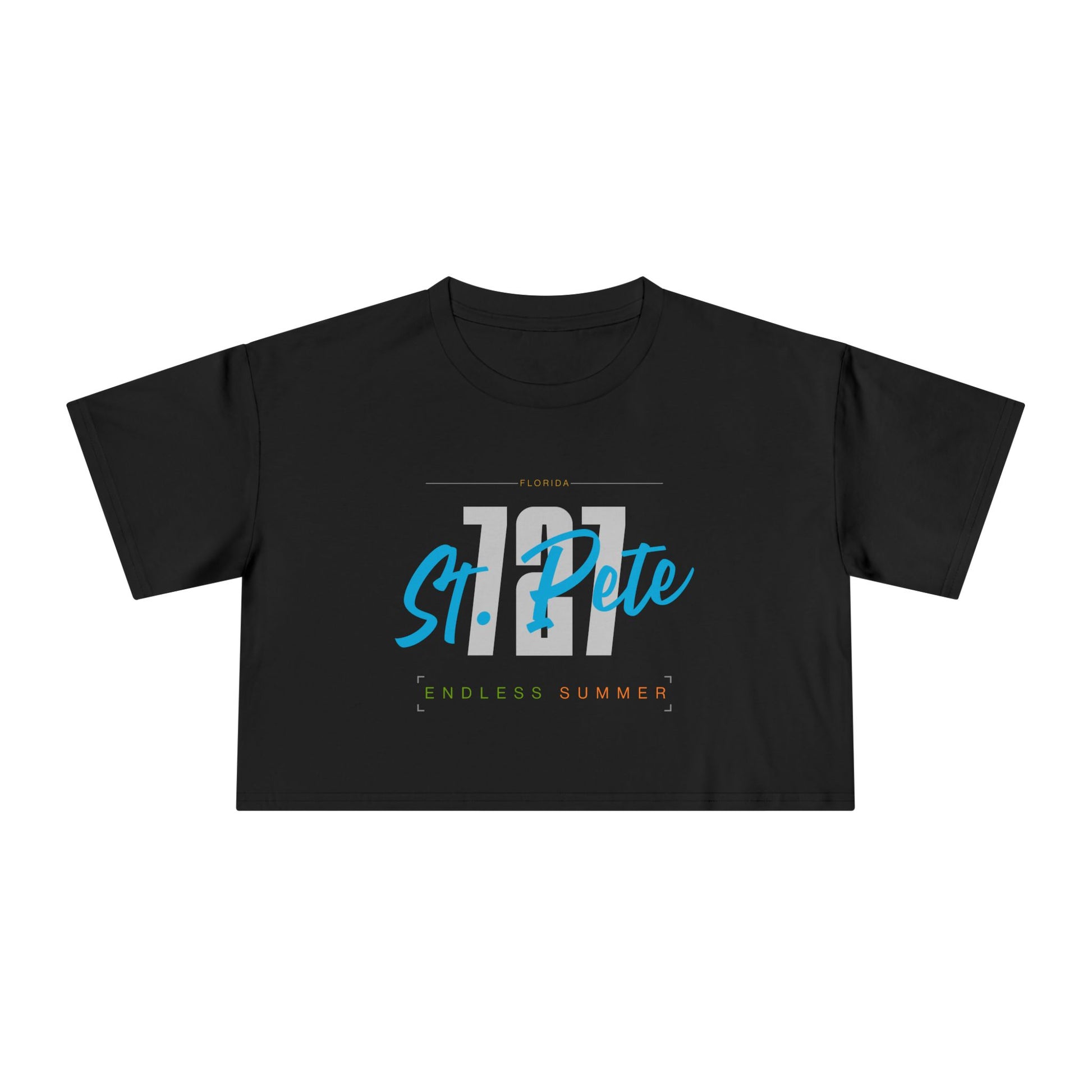 St. Pete Endless Summer Women's Crop Tee, Summer Vibes Shirt, Beachwear Top, Casual Tee, Vacation Essentials, Gift for Her
