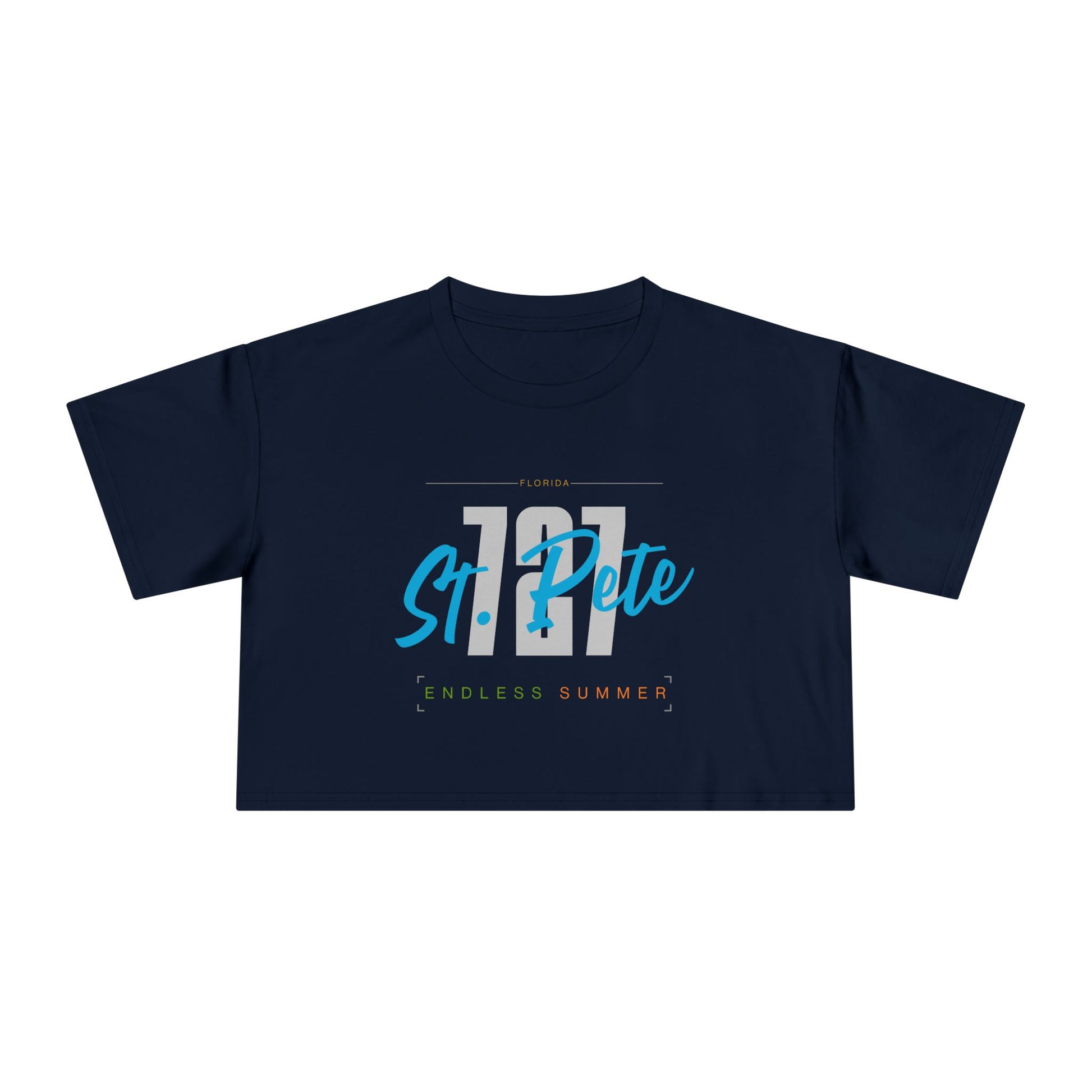 St. Pete Endless Summer Women's Crop Tee, Summer Vibes Shirt, Beachwear Top, Casual Tee, Vacation Essentials, Gift for Her