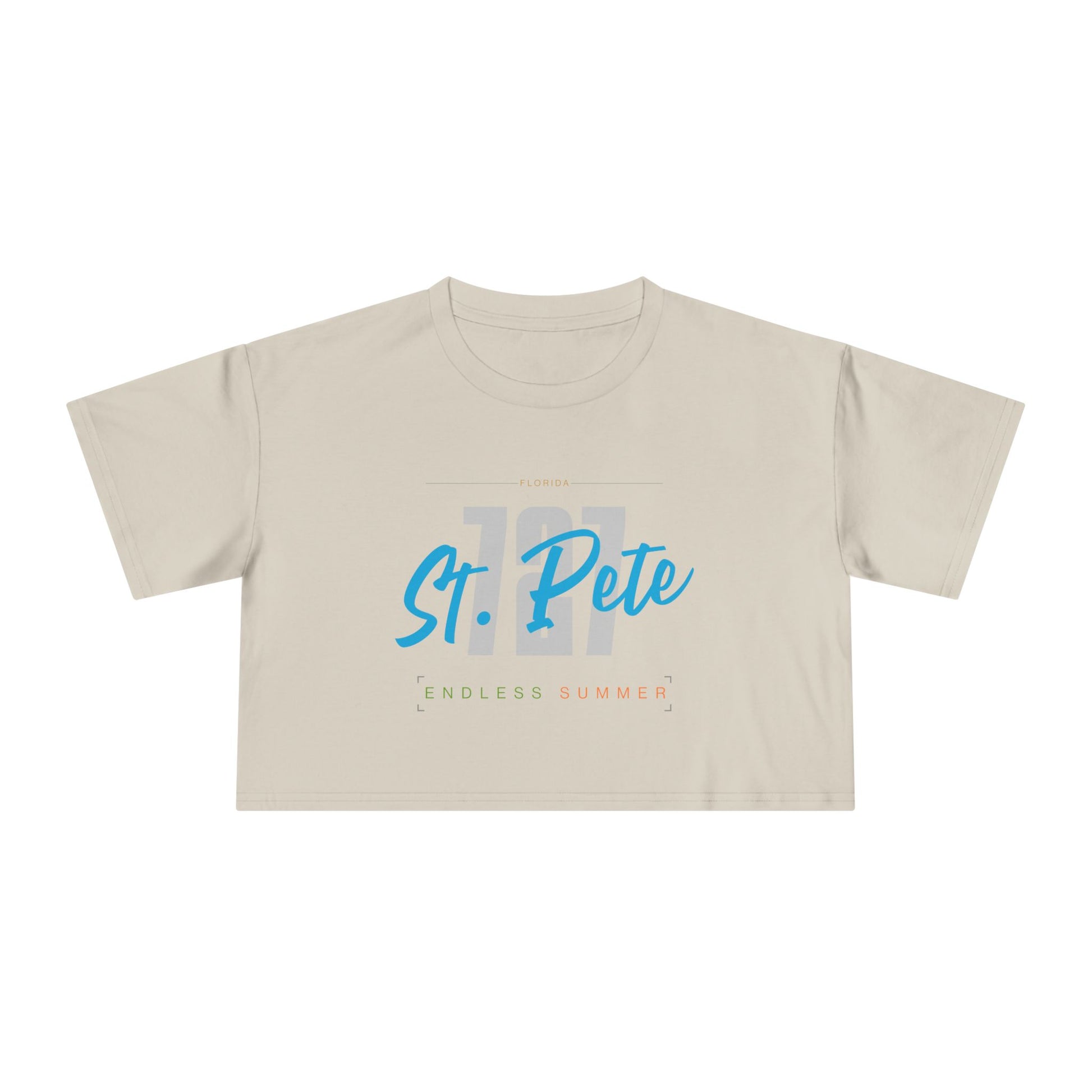St. Pete Endless Summer Women's Crop Tee, Summer Vibes Shirt, Beachwear Top, Casual Tee, Vacation Essentials, Gift for Her