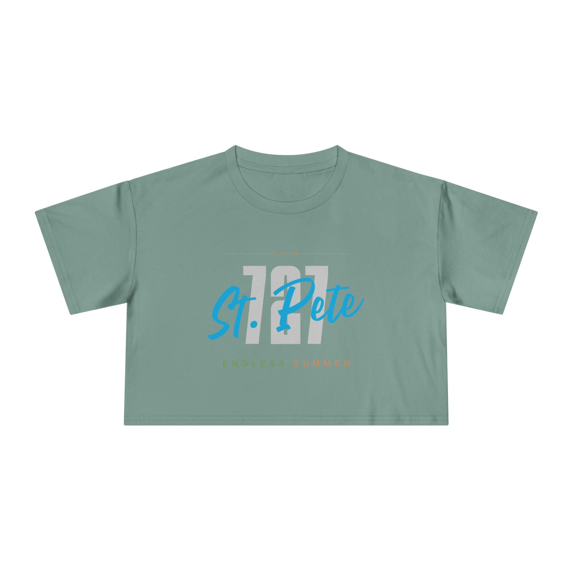 St. Pete Endless Summer Women's Crop Tee, Summer Vibes Shirt, Beachwear Top, Casual Tee, Vacation Essentials, Gift for Her